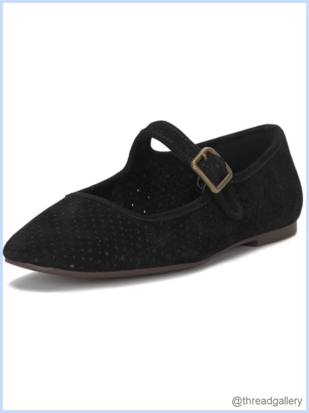 Suede Almond Toe Buckle Flats Casual Sandals